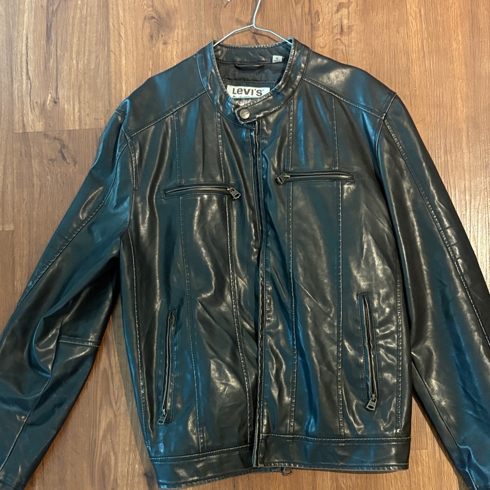 Levi's Dark Leather Jacket for Men